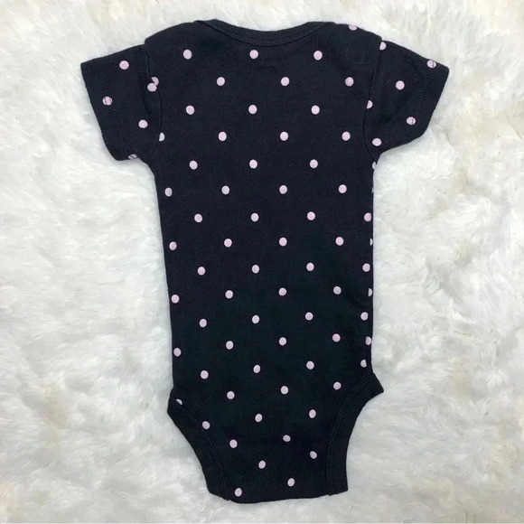 Gerber Onesie Diaper Shirt  Polka Dots Black / Pink Size Newborn - Picture 10 of 16